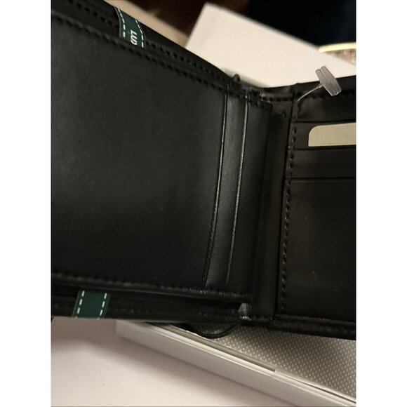 Perry Ellis Black Portfolio PASSCASE REMOVABLE ID Bifold Wallet Premium Leather - Picture 9 of 12